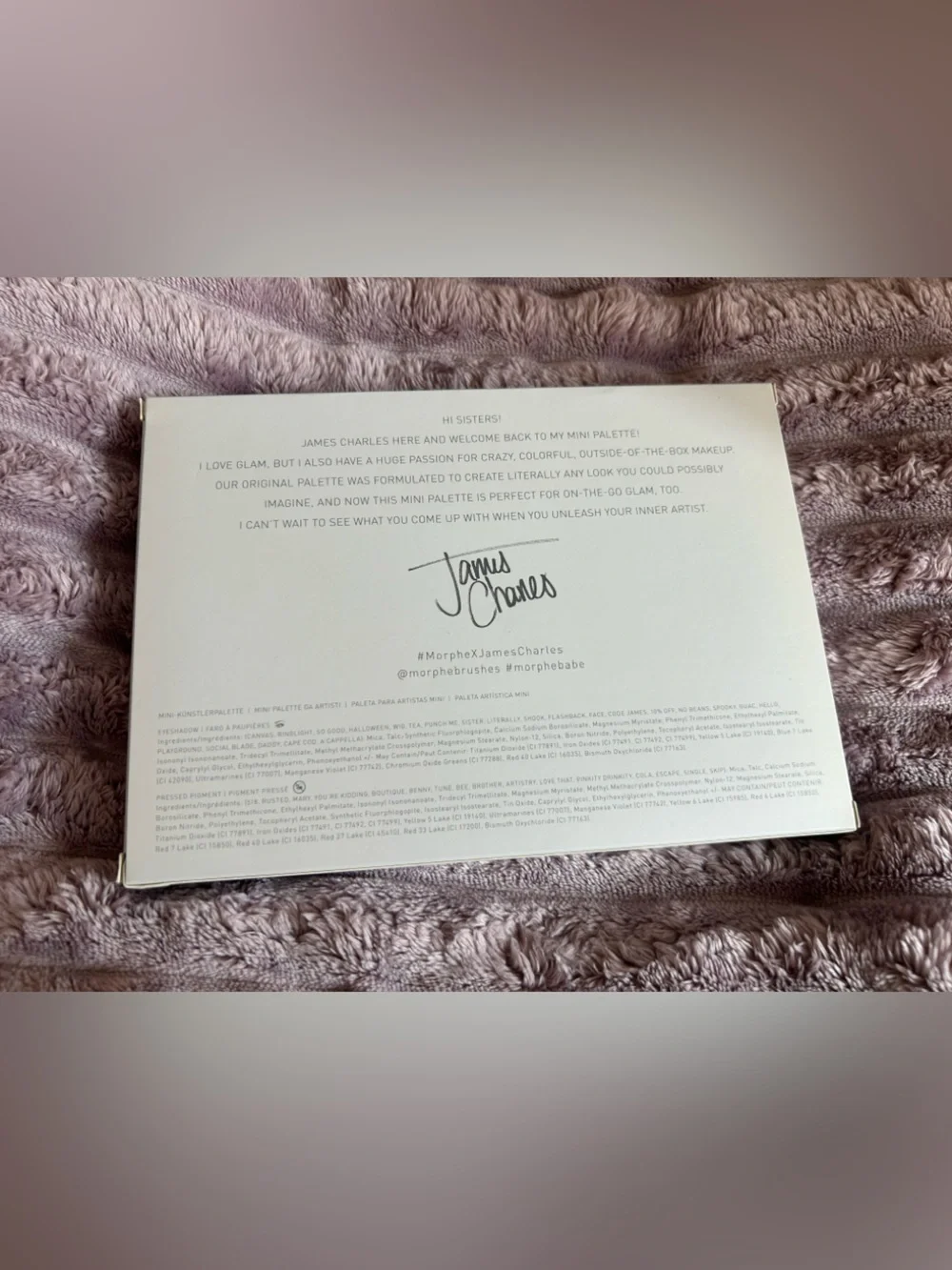 NIB Morphe x James Charles Mini Artistry Palette